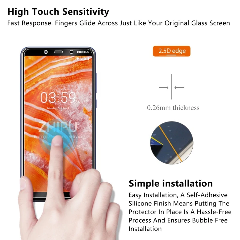 2 шт./партия закаленное стекло для Nokia 3 1 Plus защитное 2.5D 9H защитная пленка|Защитные