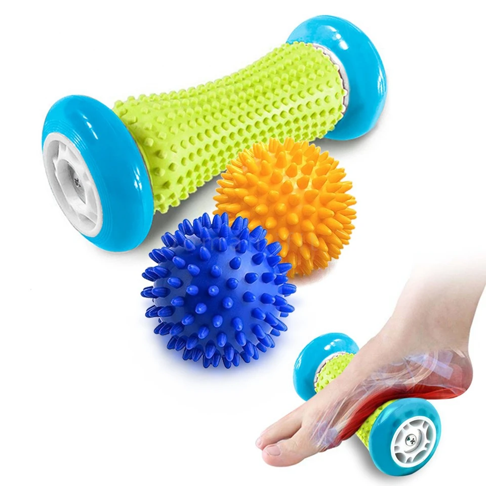 Soft Rubber Foot Massage Roller hard Spiky Ball Deep Tissue Acupresssure Recovery Relax Foot Back Shoulder Leg Hand Tight Muscle