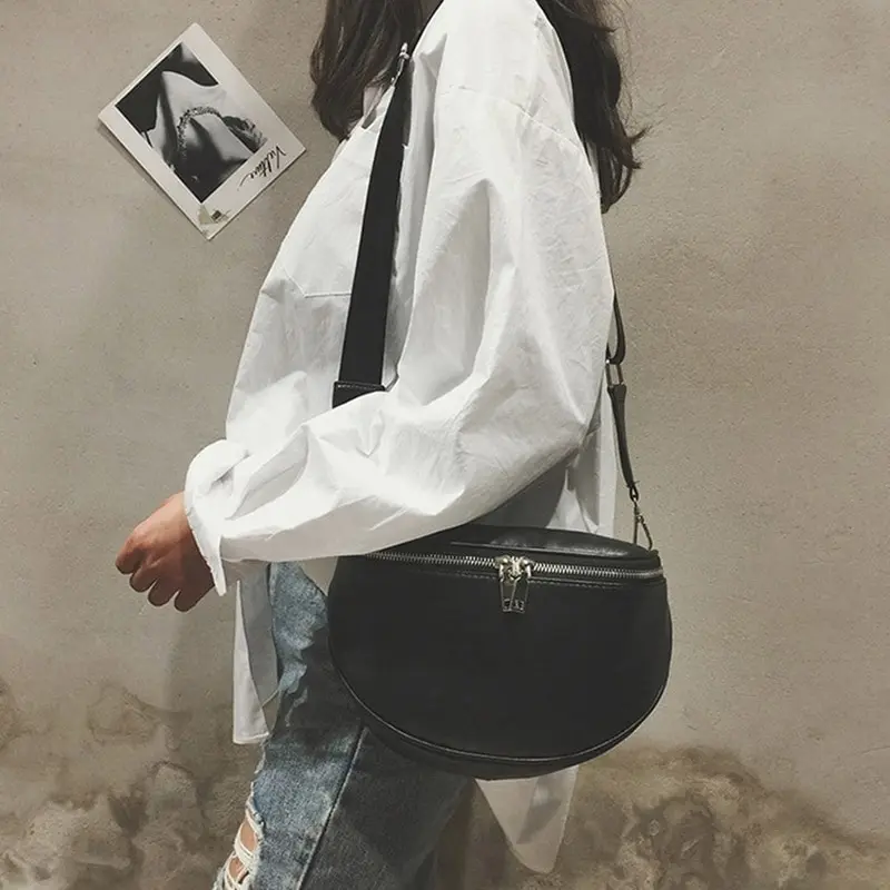 

Fashion 2018 New Pure Color Women Leather Shell Messenger Shoulder Bag Bust Bag Crossbody Bag Money Phone Travel High Quality