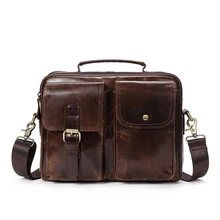 Oil Wax Кожаные мужские сумки деловые портфели из натуральной кожи ретро Мужская сумка через плечо мужская сумка