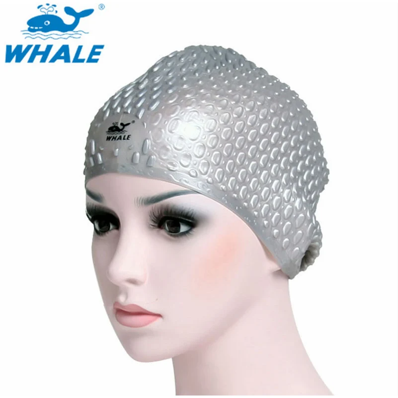 Silicone Waterproof 3D Swimming Caps Long Hair Swimming Hat Cover Ear