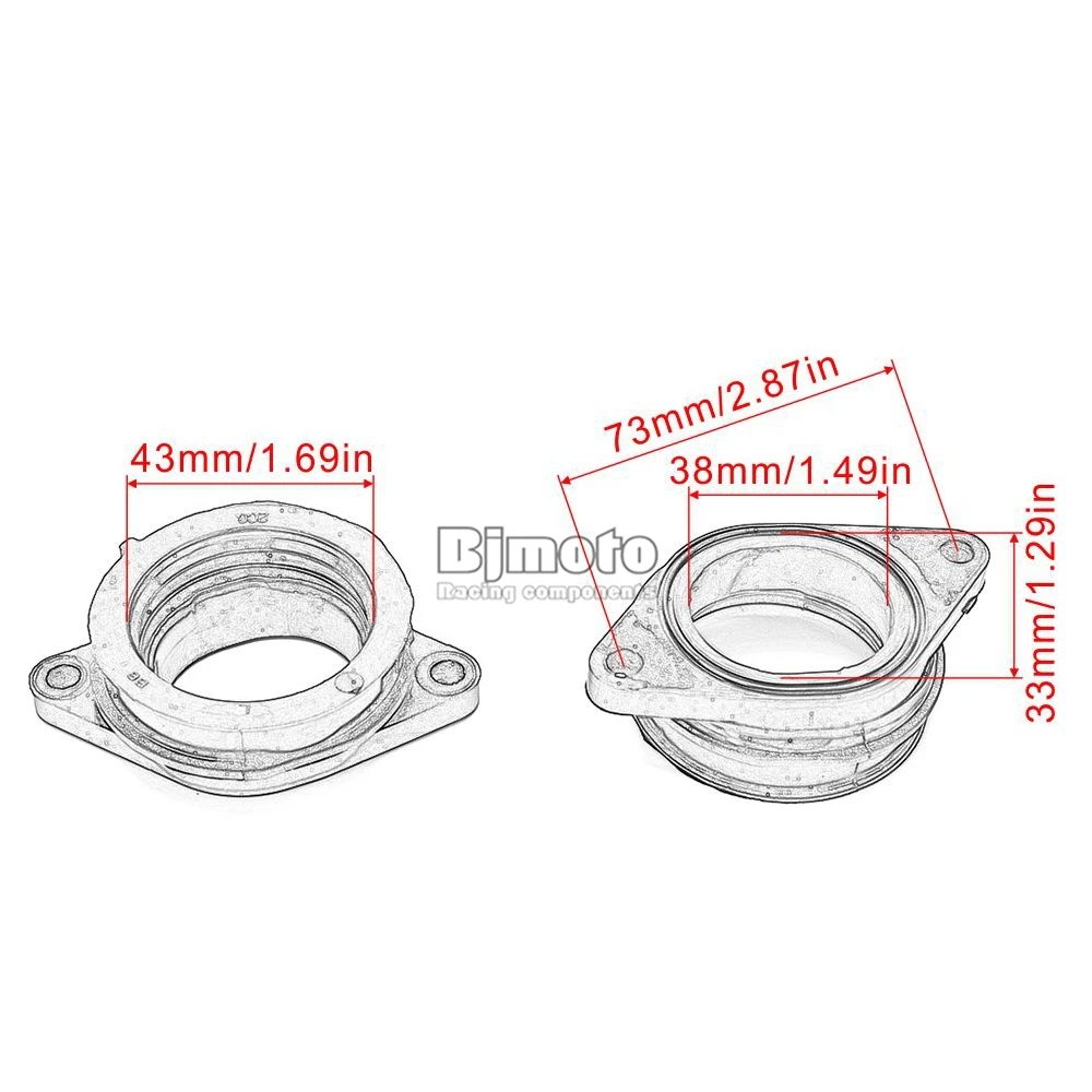 BJMOTO карбюратор адаптер Впускной впускной трубы резиновый коврик для Yamaha YZF R6 YZF600 R6 2006- YZF600 R6 RaceBase 2006-2011