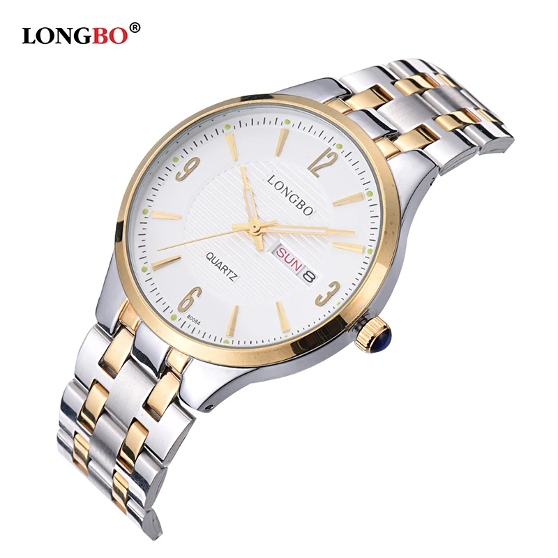 

Longbo Casual Stainless Steel Couple Quartz Watches Reloj Masculino Lovers Wristwatch With Double Date Calendar And Waterproof