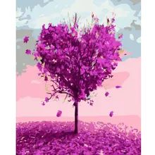 Цифровая DIY масляная краска по номерам Цветок Любовь Дерево стены искусства холст картина в рамке кисть для рисования окраска краски по номерам