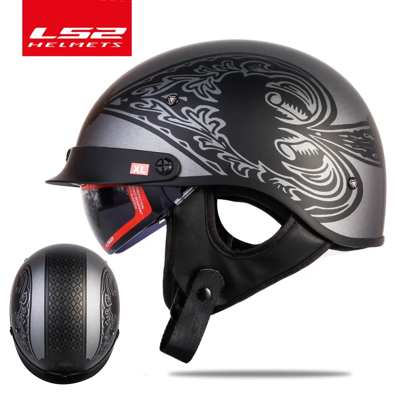 

LS2 OF526 vintage motorcycle helmet summer half helmet inner visor jet retro capacete Casco Casque moto DOT