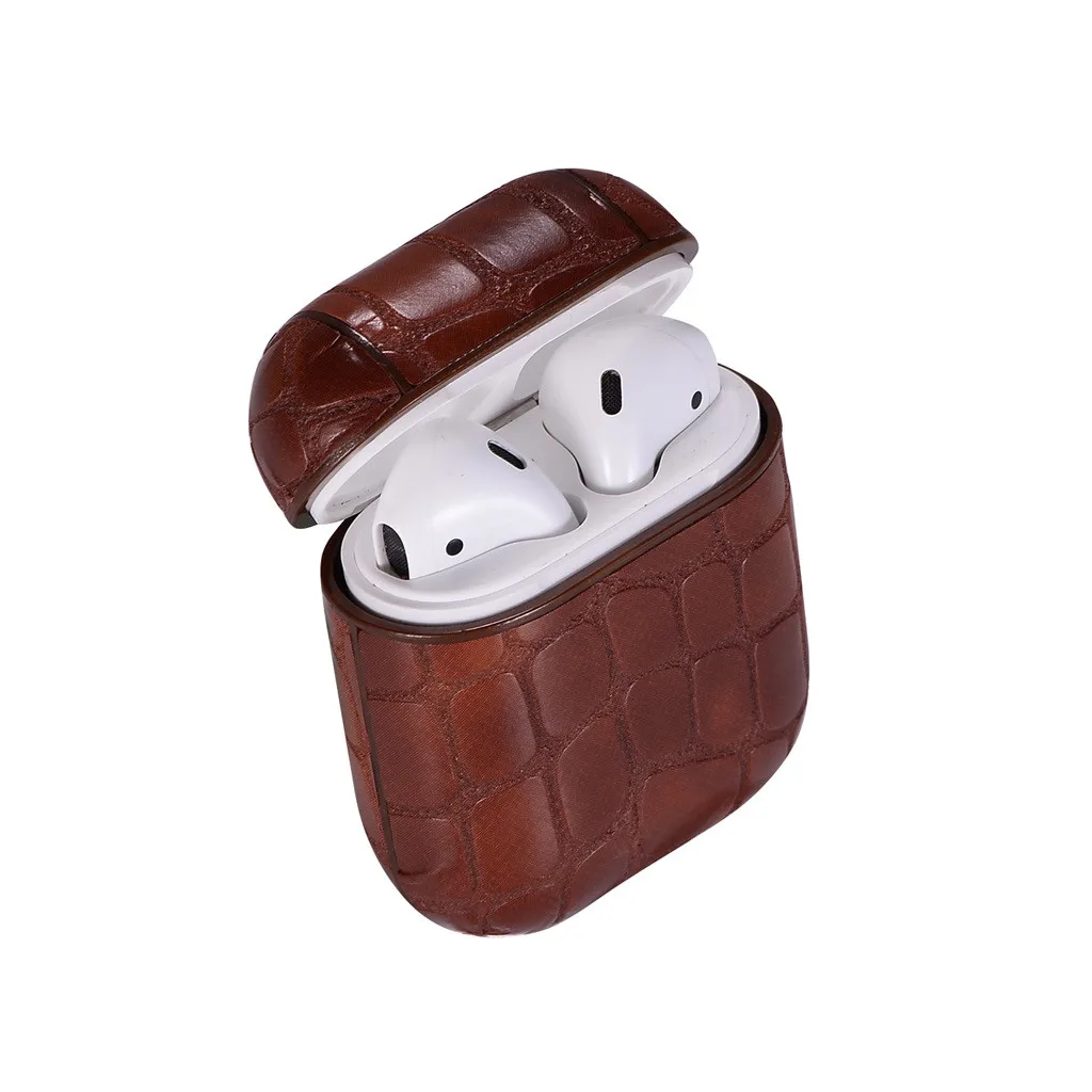 For Apple AirPods Leather Earphones Charger Case Protective With Carabiner For AirPods Bluetooth Earpods Protective Skin #