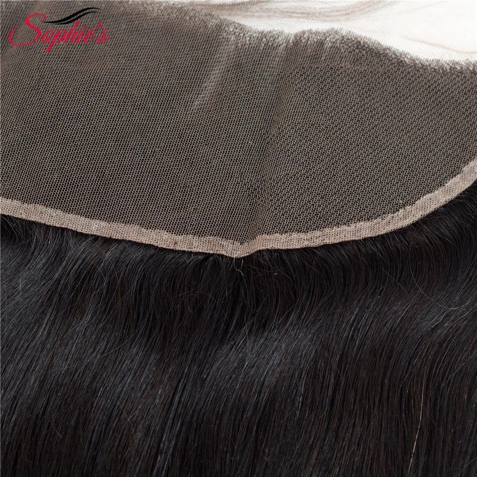 Софи Синтетическое закрытие шнурка волос бразильские волос 13*4 Синтетический Frontal шнурка волос прямые Человеческие волосы Синтетическое