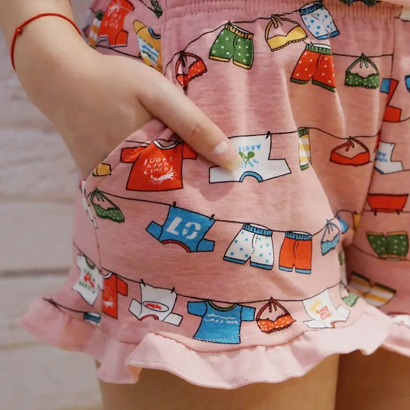 Для женщин девочек Летние пижамы набор буквы бретели Милая одежда с героями мультфильмов шорты с оборками пижамы слинг Loungewear с/нет Pad