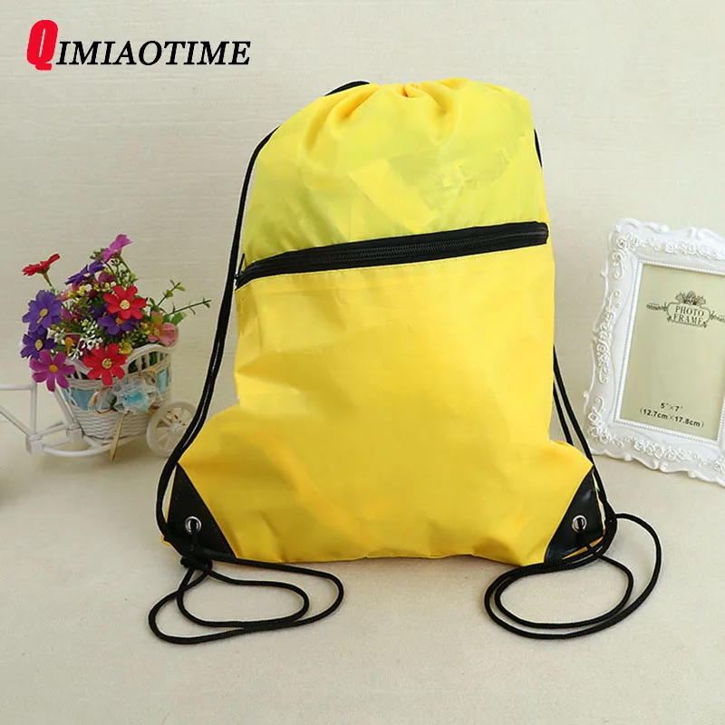 

QIMIAOTIME Solid Color Women's Home Waterproof Makeup Movement Polyester Beam Pocket Drawstring Bag Storage Backpack