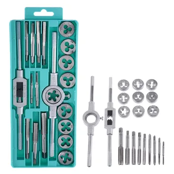 

Mayitr 20Pcs Adjustable Tap Die Wrench Threaded Cutting Set M3-M12 Pro Metric Plug Tap Threaded Cutters Tool
