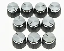 Kaish paquete de 20 Guitarras Amplificadores perillas negro CAP/plata push on Knob encaja Marshall