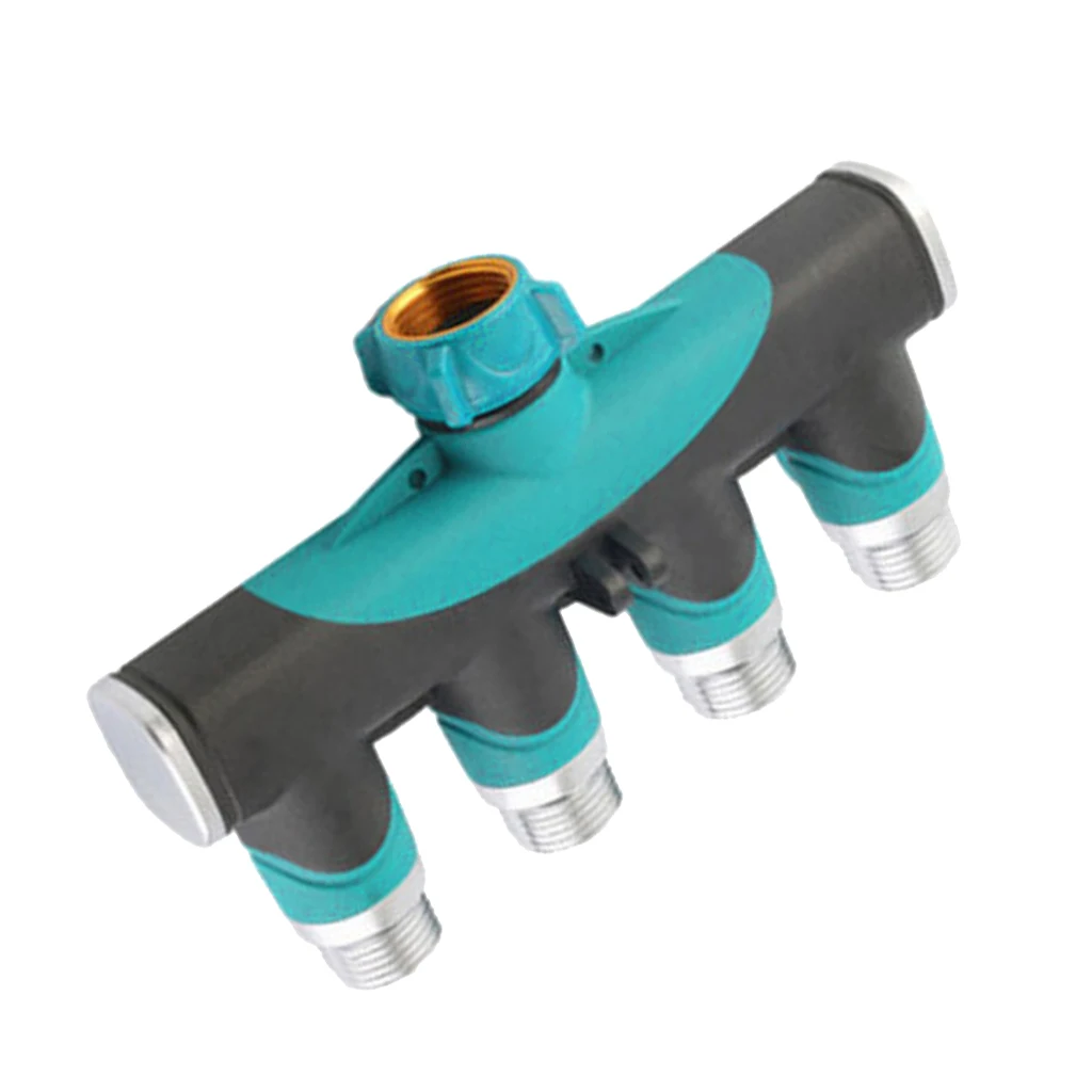 4 Way Tap Adapter Valve Shut Off Manifold Garden Hose Pipe Connector Split