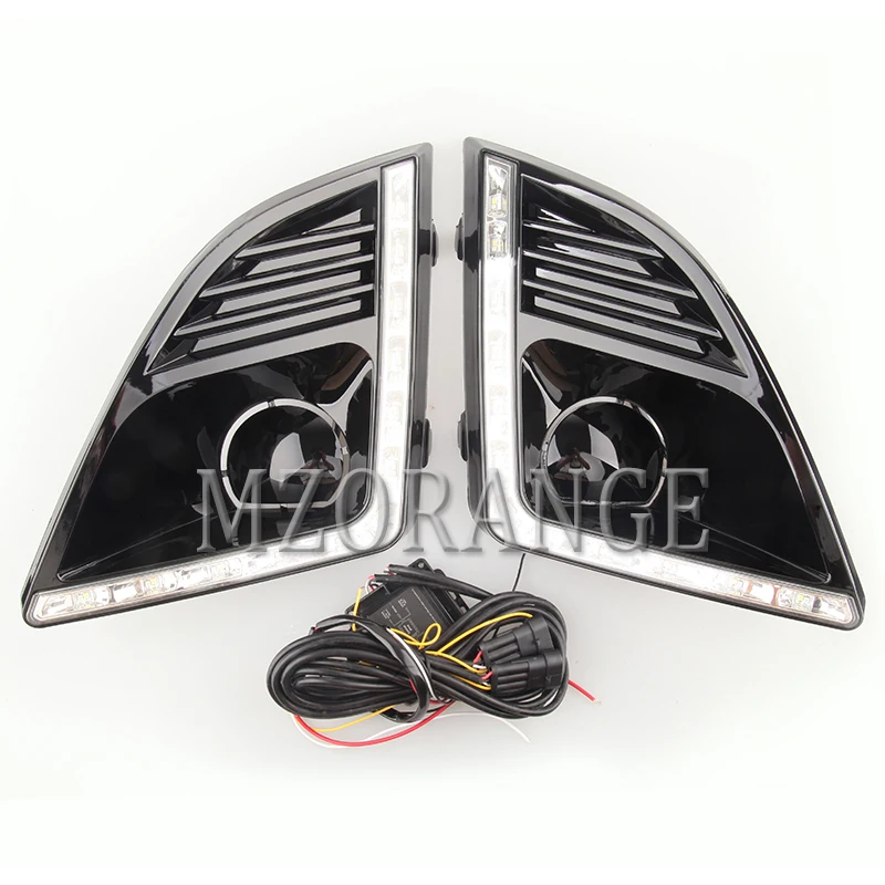  2Pcs Car Accessories Daytime Running Light Turn Signal 2-Color DRL LED Fog Lamp for Chevrolet Cruze - 33040985588