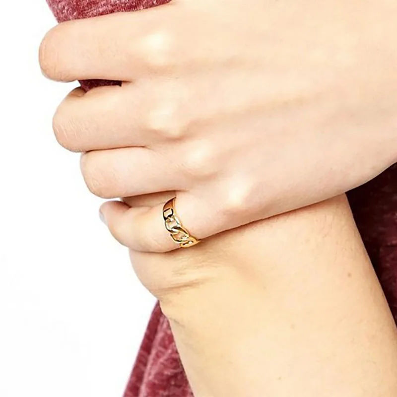

Gold Silver Chain Women Ring Women Girls Mid Finger Wedding Bands Engagement Ring Fashion Midi Knuckle Jewelry Accessories