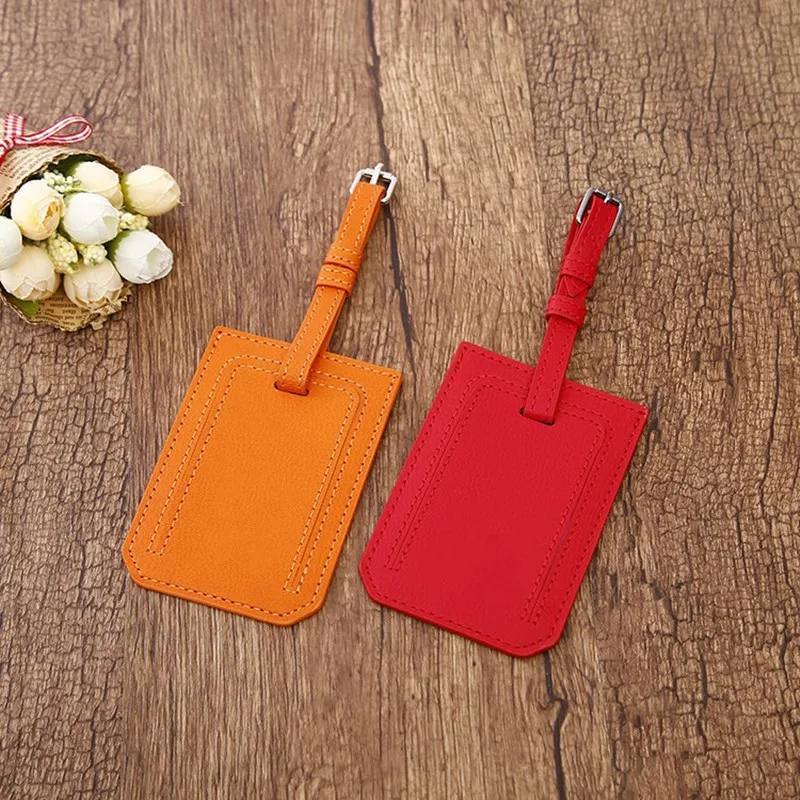 

Travel Accessories PU Leather Luggage Tag Suitcase ID Address Holder Baggage Boarding Tags Portable Label High Quality Wholesale