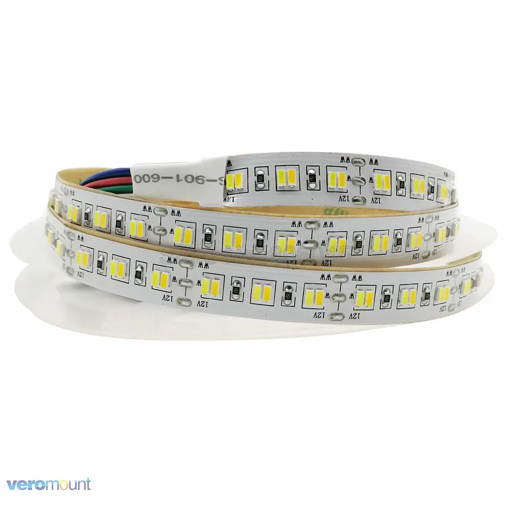 5 м 12 V 3014 SMD Светодиодные ленты 216 Светодиодный/M Dual White Цвет Температура Регулируемый гибкий светодиодный ленты CW/полоса WW