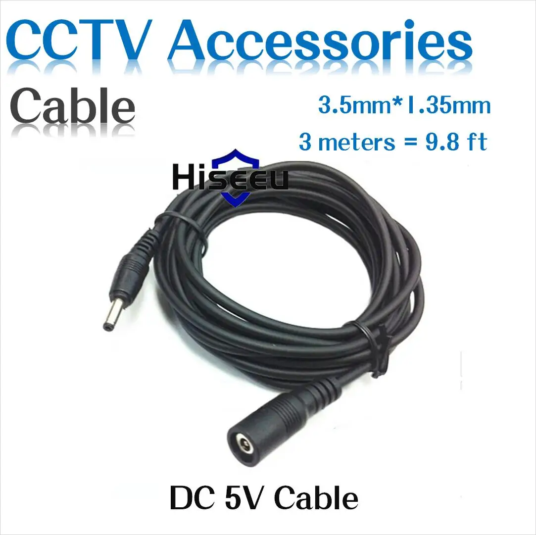 

10ft 3meters DC 5V Extension Power Cable 3.5*1.35 for Smart Camera FH1