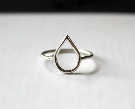 Simple Tiny Water Drop Waterdrop Ring Open Teardrop Tear Drop Ring Cute Outline Raindrop Rain Drop Rings For Women Rings For Women Ring Forring Open Aliexpress