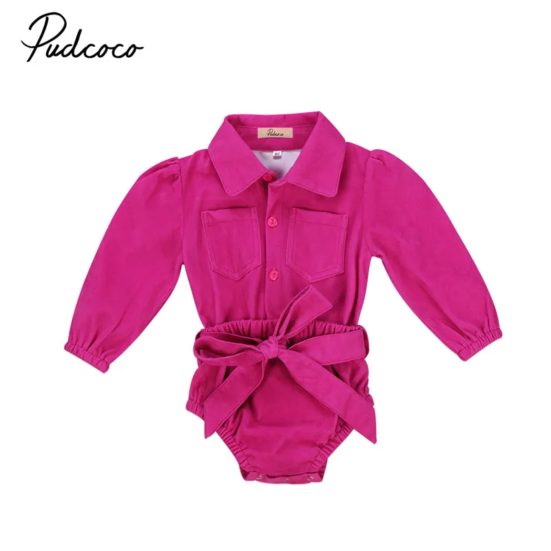 Toddler Infant Baby Kids Girls Bodysuits Long Sleeve Bodysuit Rose Red