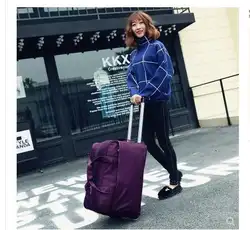 Дорожная сумка тележка сумка на колесах Для женщин подвижного багажа Оксфорд чемодан на колесах Бизнес багаж сумка для мужчин чемодан на