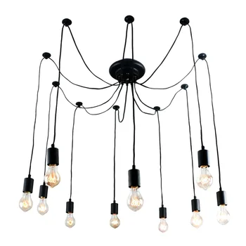

6/8 Heads Mordern Retro Edison Bulb Light Chandelier Vintage Loft Antique DIY E27 Art Spider Ceiling Lamp Fixture Light