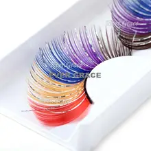 ICYCHEER Необычные Красивые накладные перьевые ресницы, цветные блестящие ресницы для макияжа, Длинные ресницы