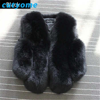 

Baby Girls Faxu Fur Jacket Fashion Children Black Sleeveless Black Bolero Cardigan Waistcoat 2018 Winter Toddler Kids Vest Coat