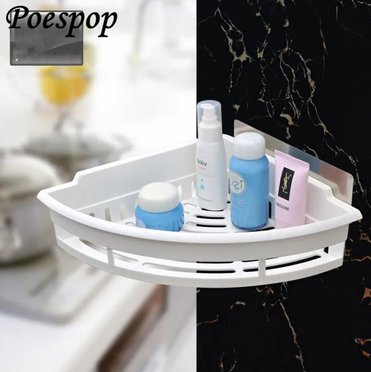 POSEPOP пластиковые на присосках полка для ванной комнаты кухня угловая стойка для хранения Органайзер полка для душа случайный Стеллаж с отверстиями