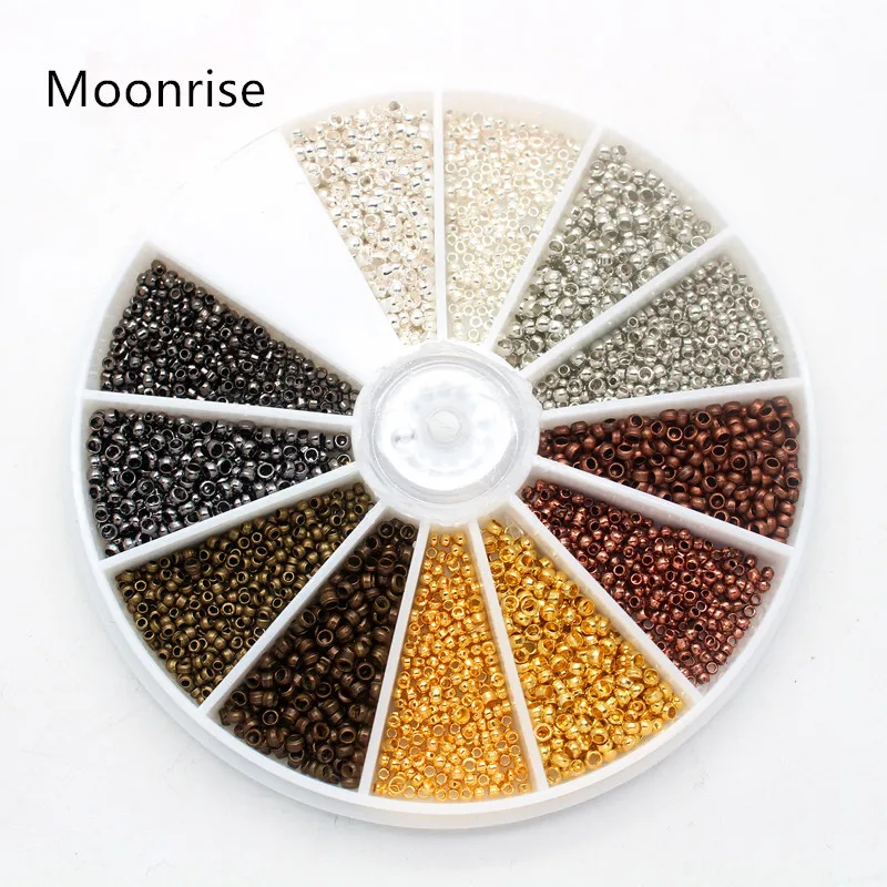 3000Pcs 1.5mm 2.0mm Mixed Brass Crimp End Beads Metal Beads Smooth Ball End Caps For DIY Jewelry Making