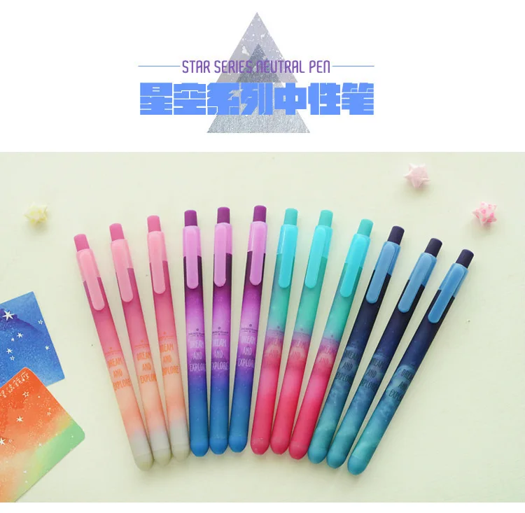36 pcs/lot Starry sky gel pens for writing Cute 0.5mm black ink neutral pen Stationery Promotional Gift school office supplies