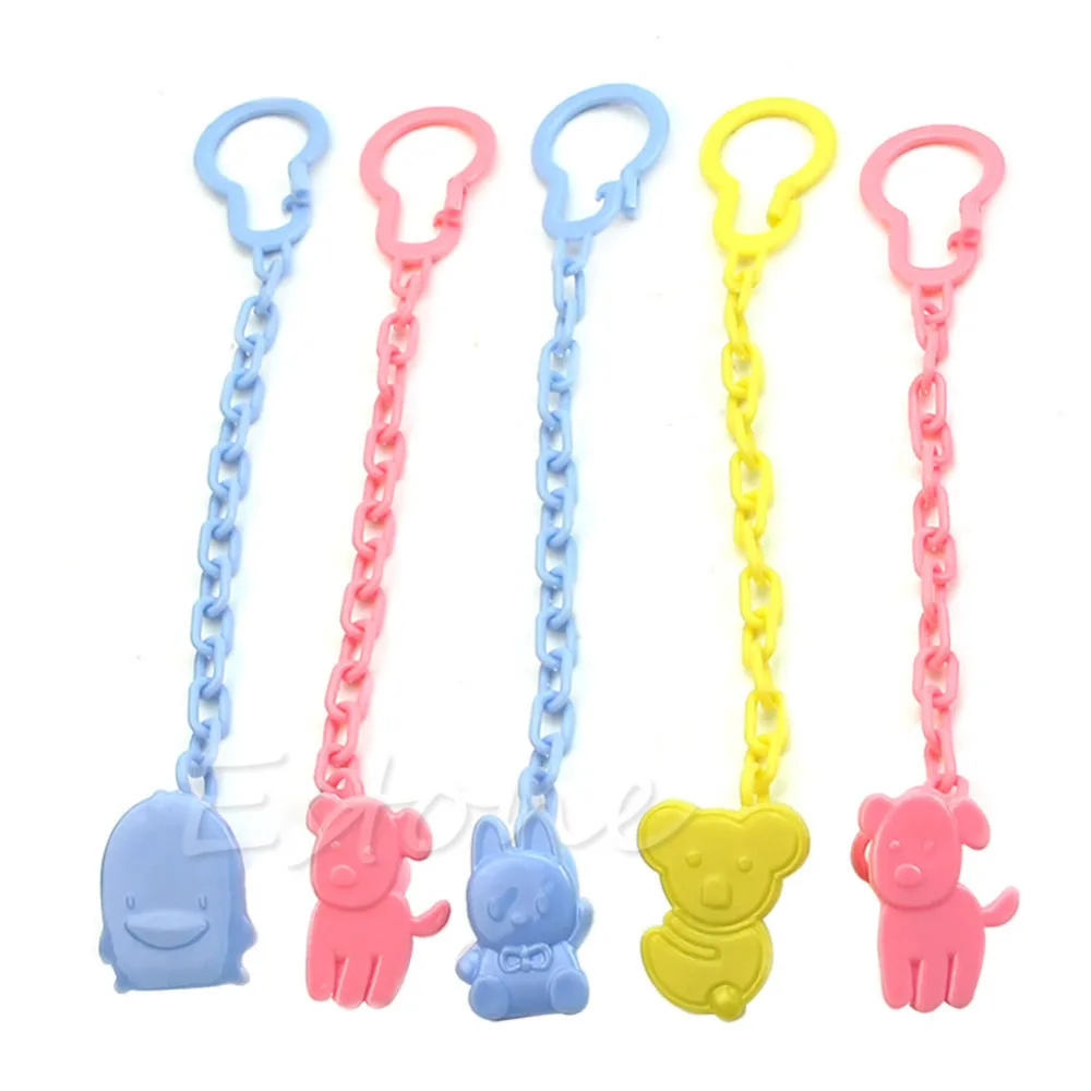 Lot Cute Baby Infant kids Dummy Pacifier Soother Chain Clips Holder Toddler Toyin Pacifiers
