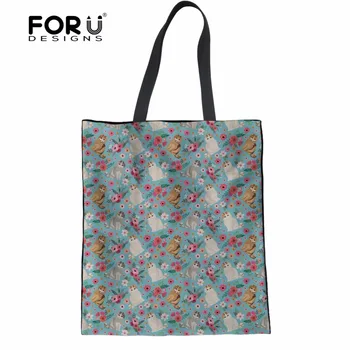 

FORUDESIGNS Exotic Short Hair Flower Cute Women Messenger Bags Environmental Protection Mom Shopper Tote Bags for Female Bolsa