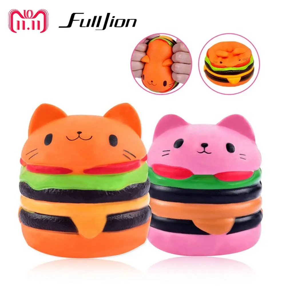 Fulljion Squishy Slow Rising Stress Relief Toys Fun Squishe Squeeze Hamburger Cat Squisy Wholesale Gadget | Игрушки и хобби