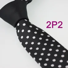 YIBEI Coachella Узкие галстуки дизайн черный Узел контрастный черный с белыми пятна, точки два тона микрофибры галстук узкий галстук