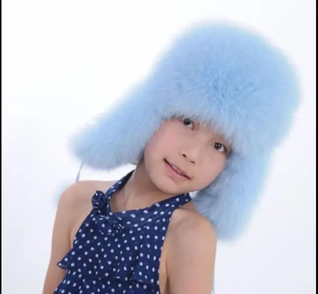 Новая Детская меховая шапка, кожаные шапки из лисьего меха, шапка из меха лисы Lei Feng, зимняя детская шапка унисекс
