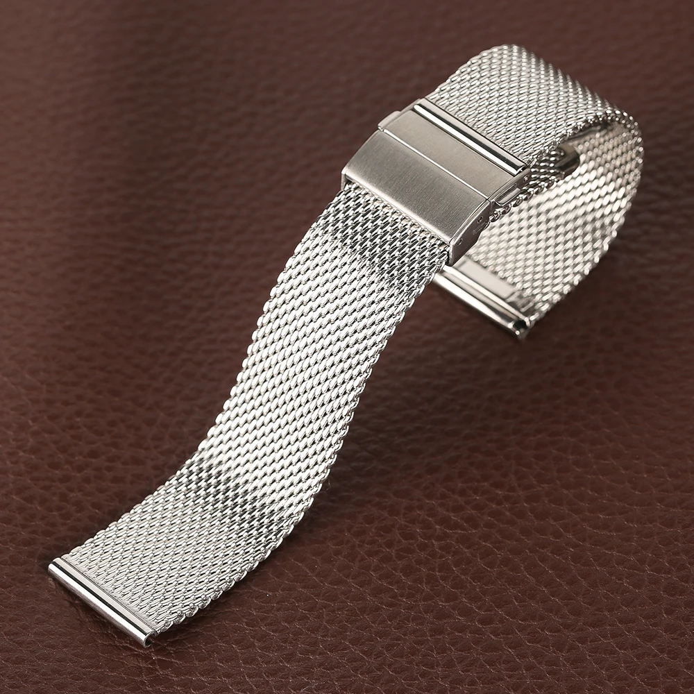 2018 New Arrival 182022mm Black Silver Watch Band Replace Stainless Steel Bangle Band High Qulity Bracelet for Women Men (19)
