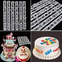 

2018 TOP Kitchen artifact 6 PCS decorating cakes Letters & Numbers Shape Cake Cutter Embossing Stencil Decoration Cutters 0419