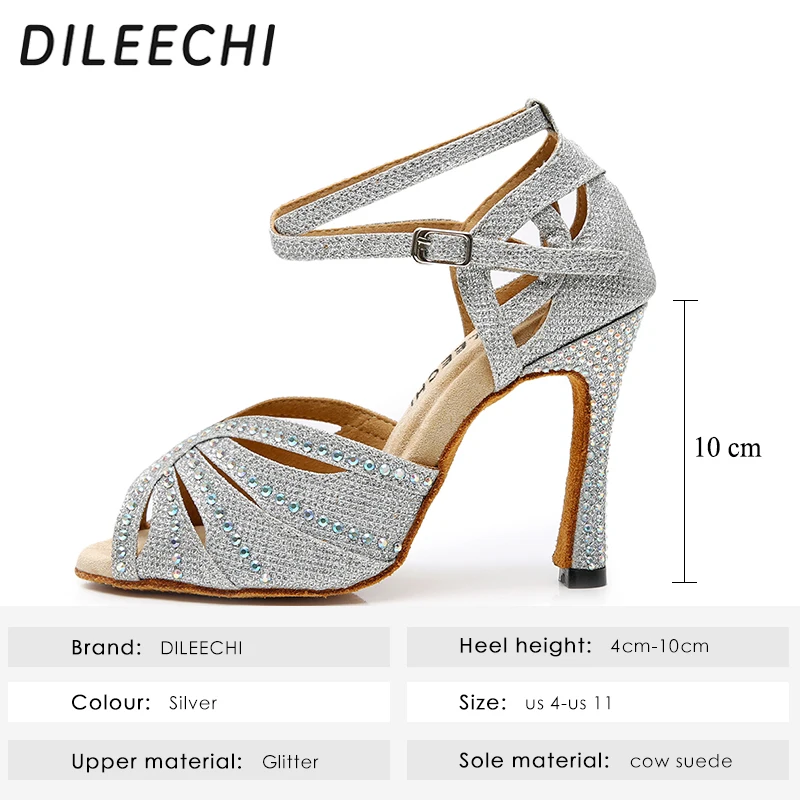 Dance Shoes Women Latin Salsa Ballroom High Heel