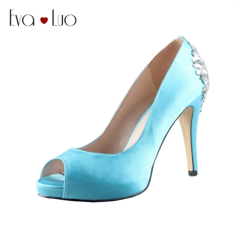 turquoise satin shoes