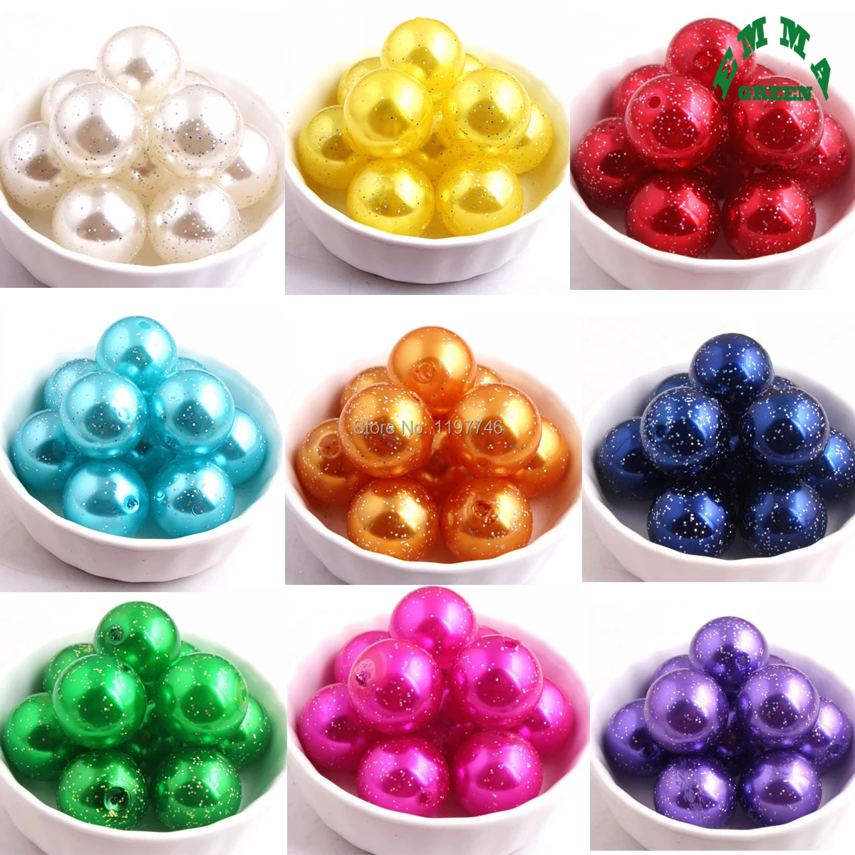 

Powder Paved Imitation Pearl Mixed Colorful ABS Beads Round Acrylic Spacer Bead for DIY Jewelry Making Findings 2019 6mm to 20mm