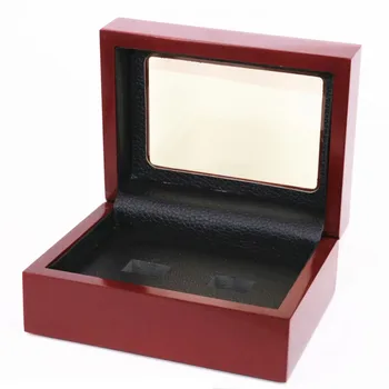

Factory Wholesale Price Two Slots Clear Top Wooden Championship Ring Display Boxes 16*12*7(cm) Drop Shipping