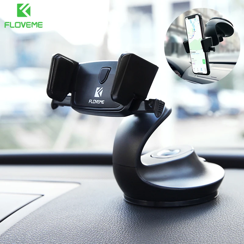 

FLOVEME Universal Windshield Auto Lock Car Phone Holder For Xiaomi Redmi Note 7 Mi 9 3 in 1 Desk Phone Holder in Car For iPhone