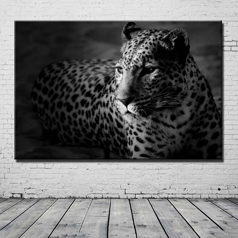 Black And White Modern Animal Leopard Painting Wall Print painting