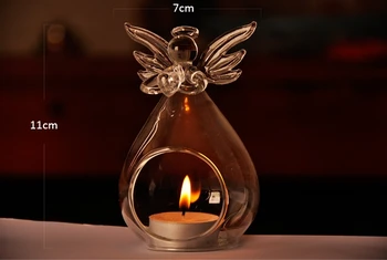 

Crystal Angel Glass Candlestick Weeding Home Decor Hang Candle Holders Romantic candlelight Dinner Candle holder