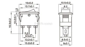 10 шт. выключатель питания 3 Pin AC 3A 250 В 10*15 мм черная кнопка включения выключения 10X15 мм мини-кулисный переключатель