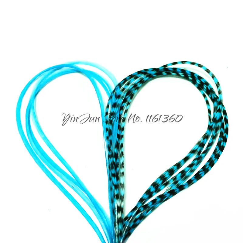 

10pcs 6-12"inches Ombre Dyed Turquoise Grizzly Rooster Feathers Hair Extensions DIY Hair Clip Accessories for Party Hair Styling