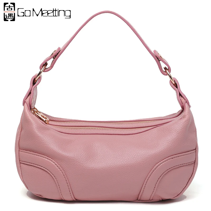 

Go Meetting Genuine Leather Women Shoulder Bag High Quality Cowhide Crossbody Bags Ladies Designer Small Messenger Bag 5color