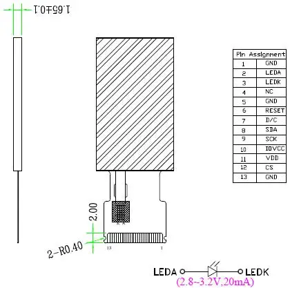 Maithoga 0,9 дюймов 13PIN 262K SPI TFT lcd цветной экран ST7735S Drive IC 80(RGB)* 160