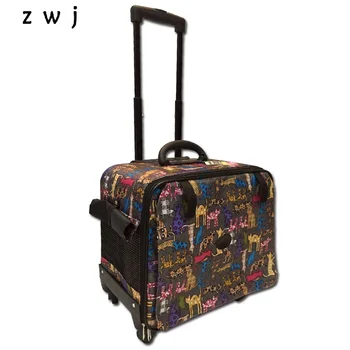 

Pets Luggage Dog Bag Cat bag cartoon Pets Carrier Trolley Travel Bag Rolling Luggage
