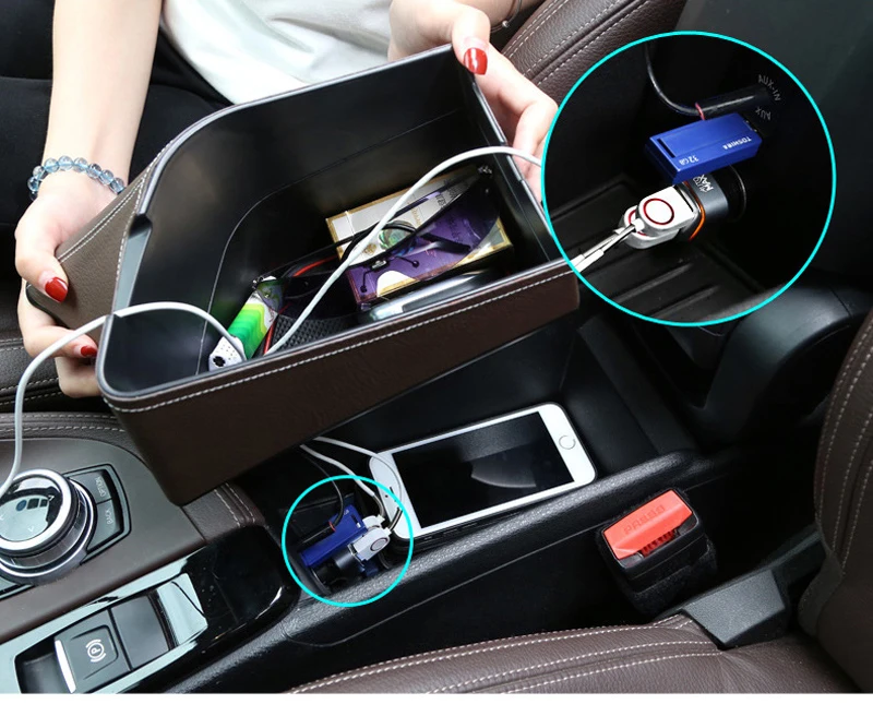 Для BMW X1 F48 LHD средний подъем подлокотник центрального сиденья Коробка консоль органайзер для хранения лоток
